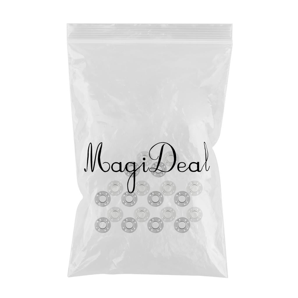 20Pairs Magnetic Button Clasps Snaps Sewing Coats Closure DIY Craft Silver
