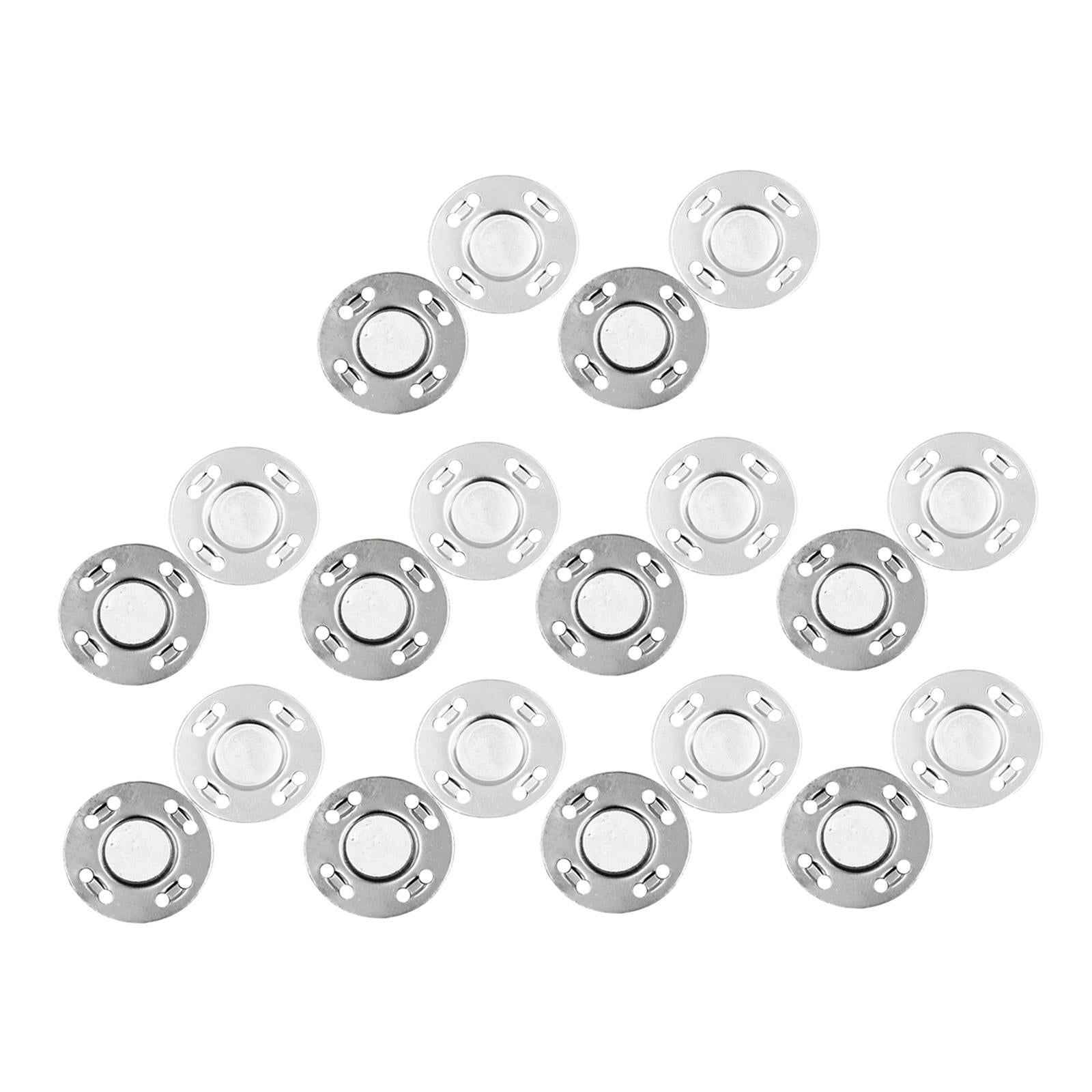 20Pairs Magnetic Button Clasps Snaps Sewing Coats Closure DIY Craft Silver