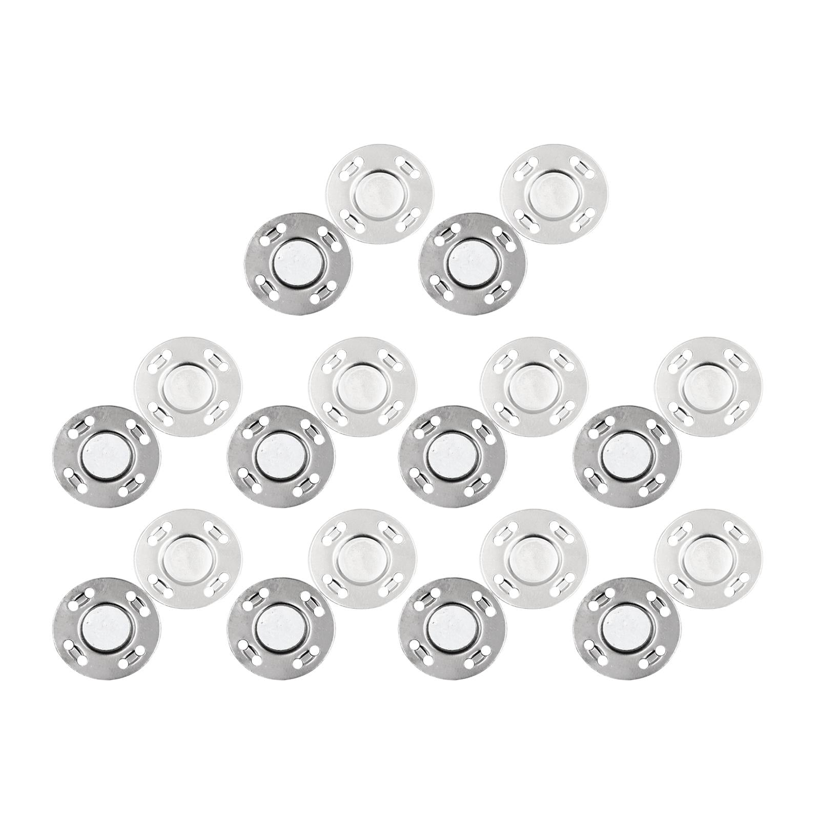 20Pairs Magnetic Button Clasps Snaps Sewing Coats Closure DIY Craft Silver