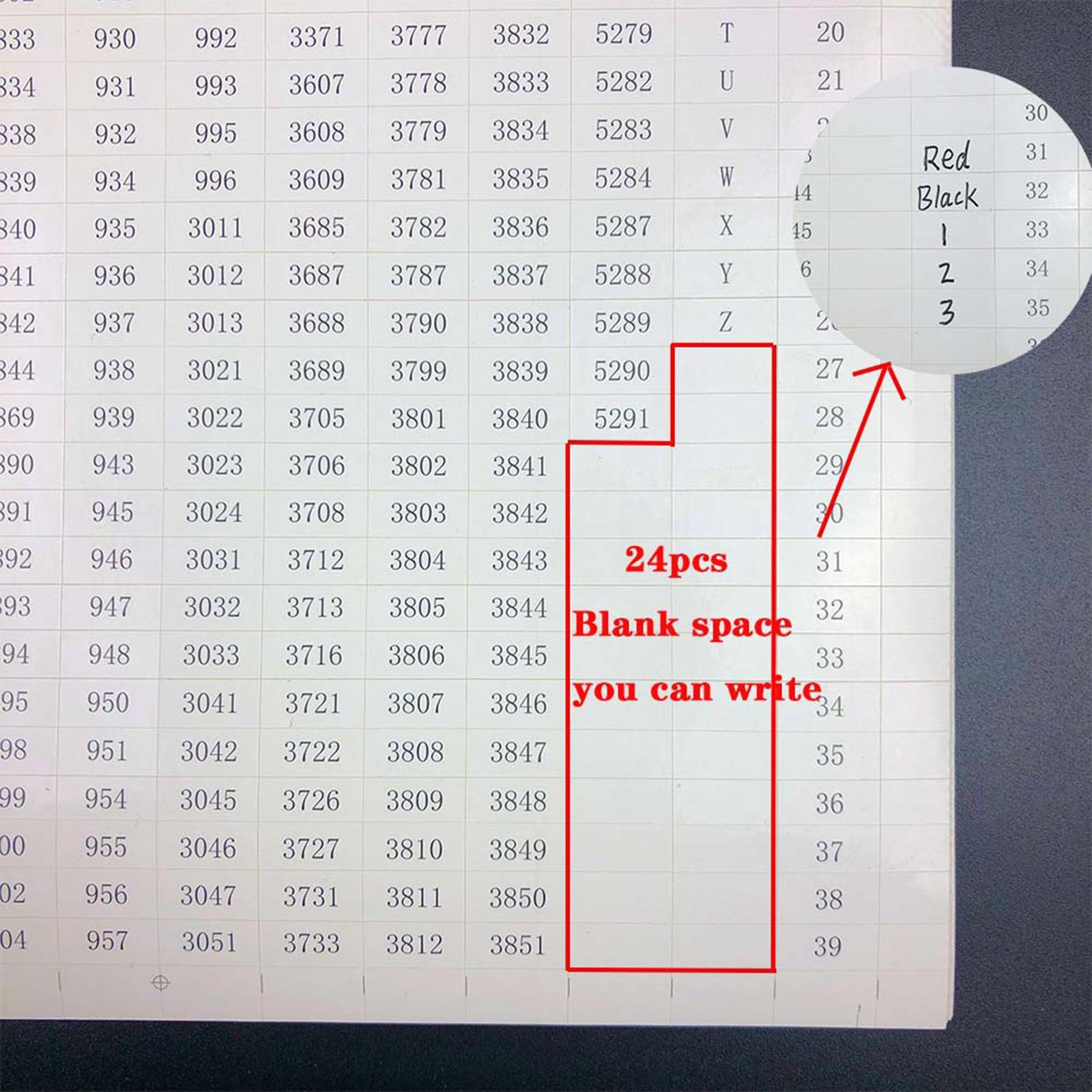 DMC Floss Number Stickers Color Classification Labels Letters Stitch Tool