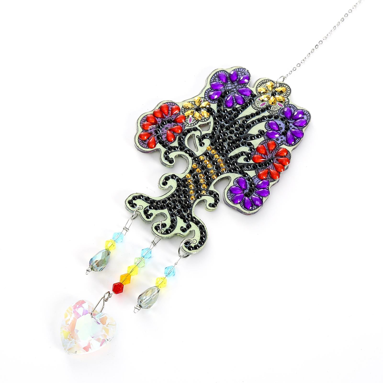 5D Diamond Wind Chimes Making Kit for Adults Kid Embroidery Hanging Room DIY 11x8cm