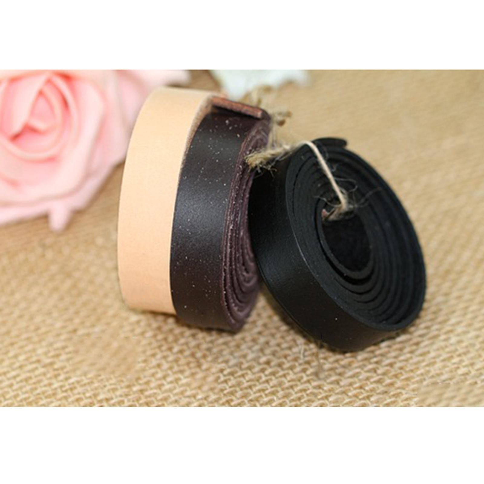 PU Leather Strips 2cm Wide 180cm Long Straps Crafting Sewing Keychain Belt Black