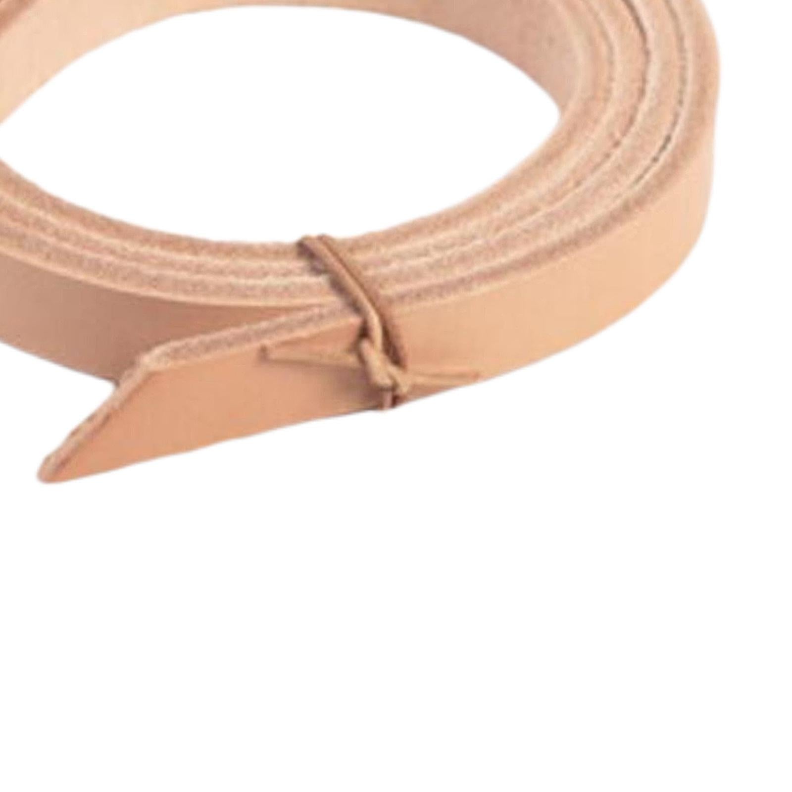 PU Leather Strips 2cm Wide 180cm Long Straps Crafting Sewing Keychain Belt Natural color