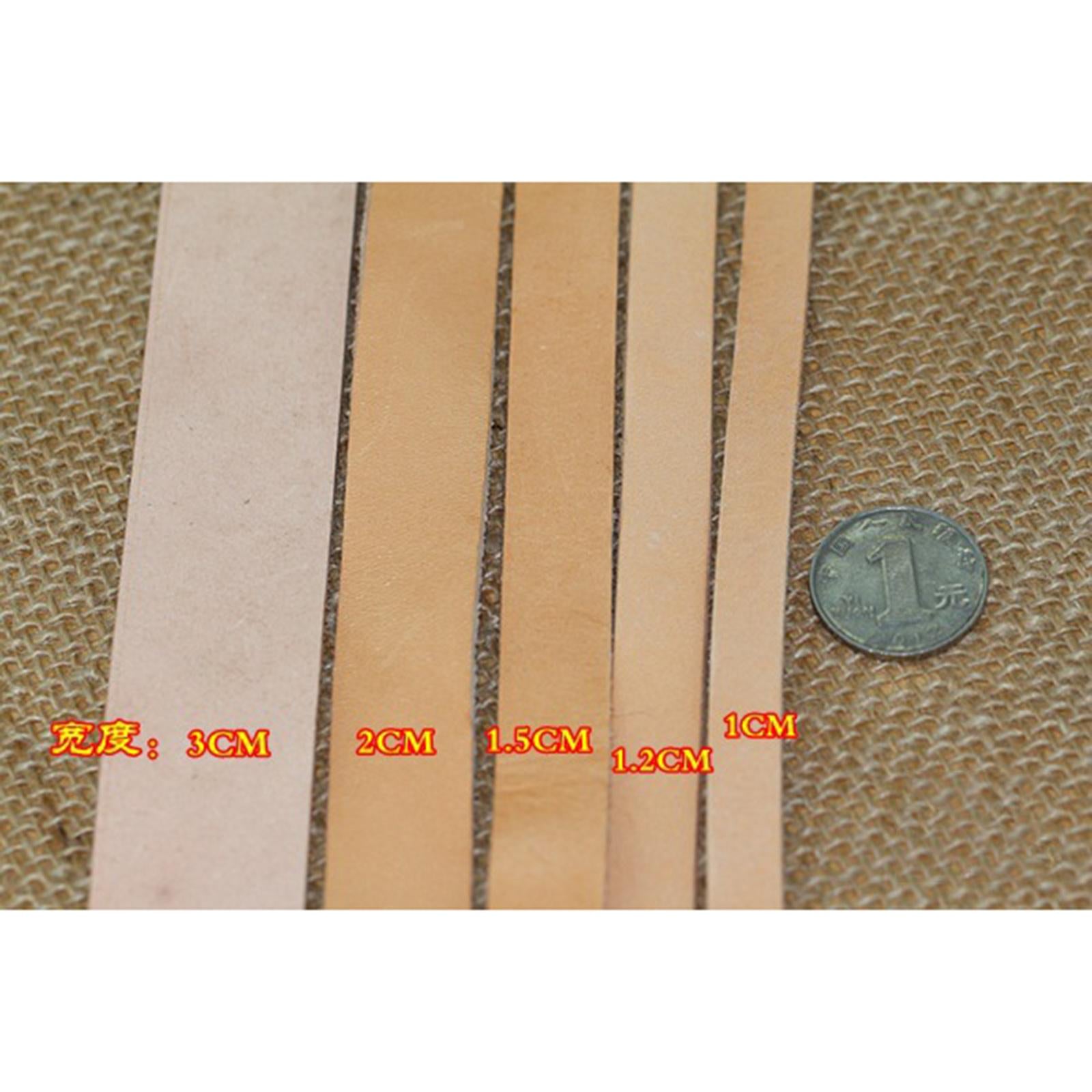 PU Leather Strips 2cm Wide 180cm Long Straps Crafting Sewing Keychain Belt Natural color