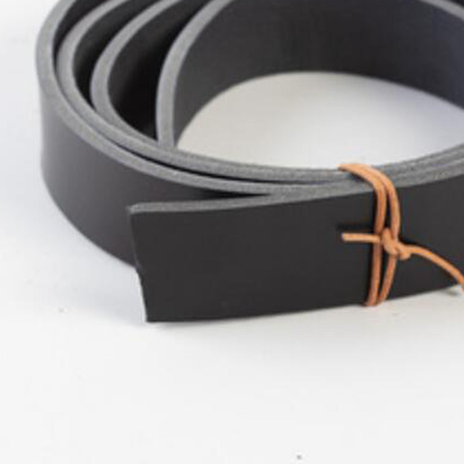 PU Leather Strips Pets Collars 2x80cm Straps Crafting Sewing Keychain Belt Black