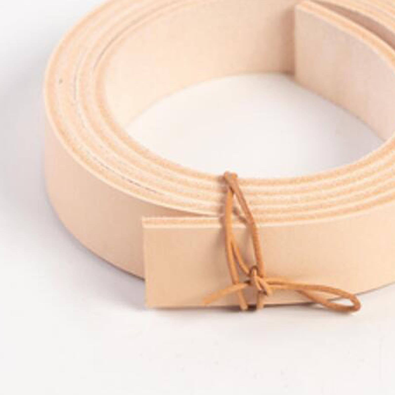 PU Leather Strips Pets Collars 2x80cm Straps Crafting Sewing Keychain Belt Natural color
