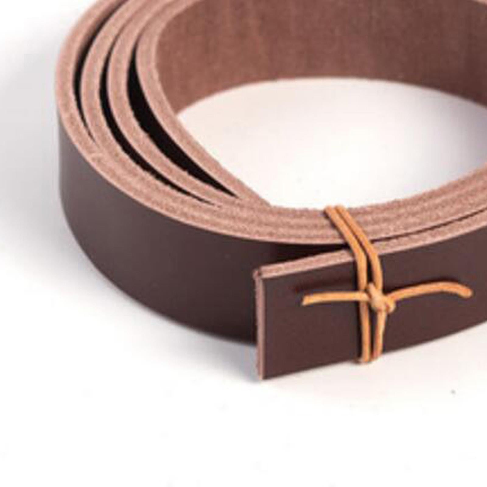 PU Leather Strips Pets Collars 2x80cm Straps Crafting Sewing Keychain Belt Brown
