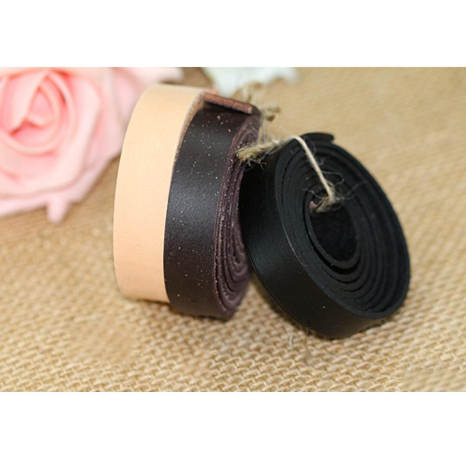 PU Leather Strips Pets Collars 2x80cm Straps Crafting Sewing Keychain Belt Brown