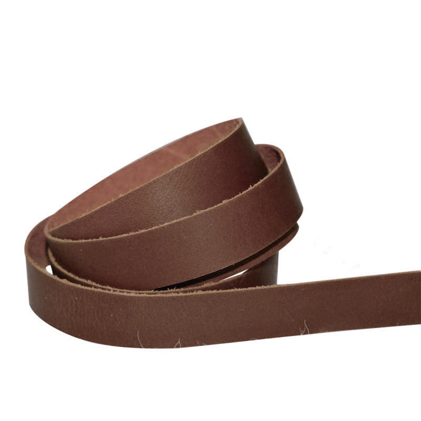 PU Leather Strips Pets Collars 2x80cm Straps Crafting Sewing Keychain Belt Brown