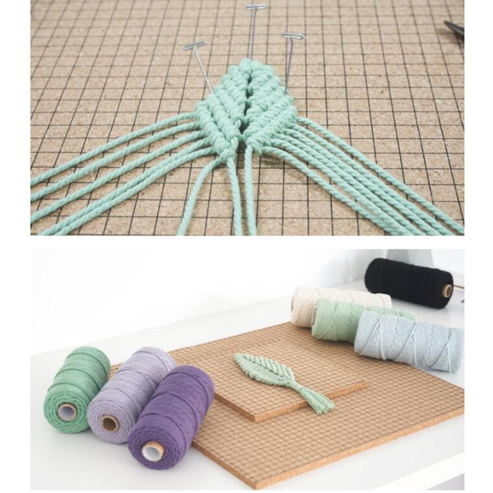 Macrame Board Mat with Grids 20x20cm Handcrafted Braiding Knotting Project