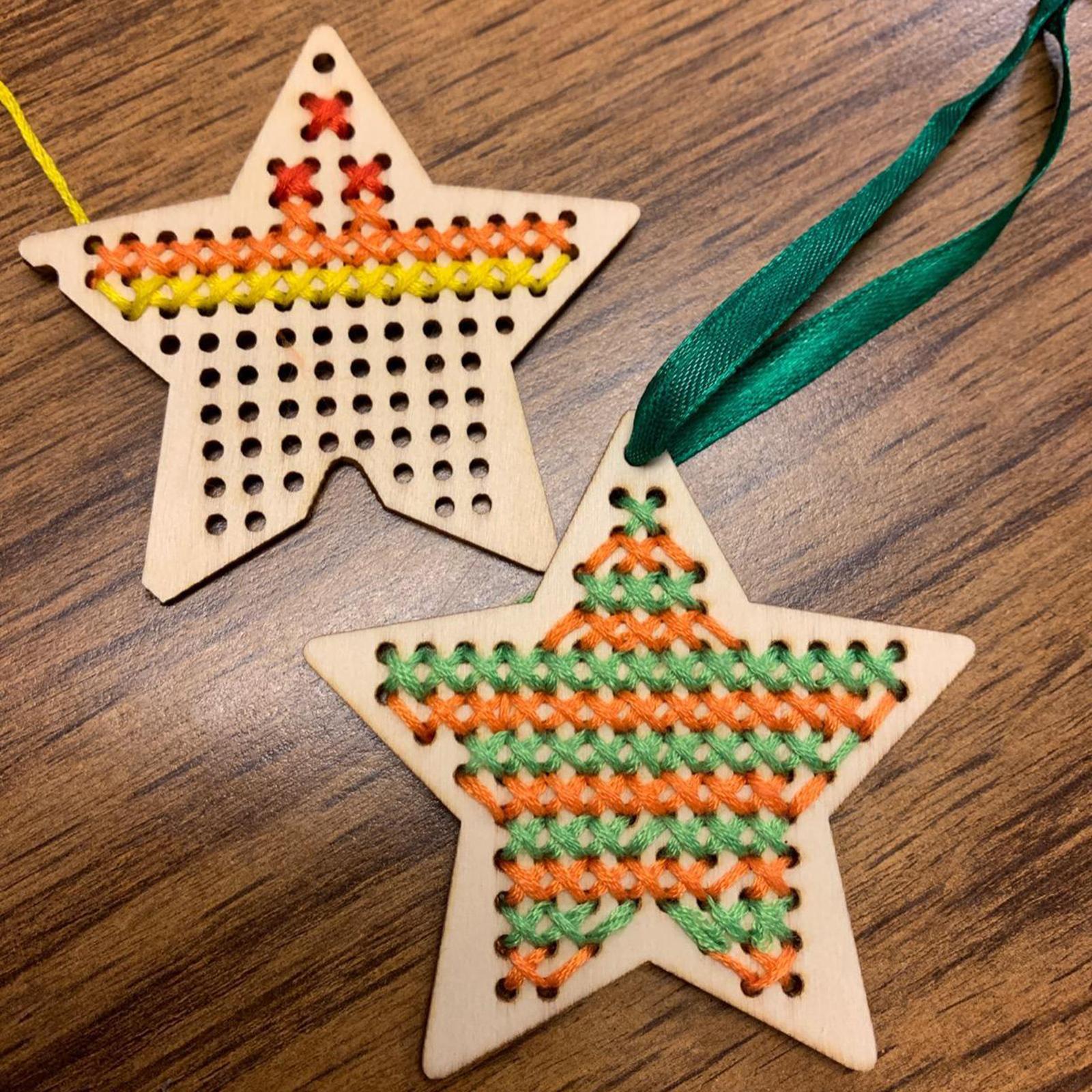 5Pcs Cross Stitch Pendant Blank for DIY Counted Embroidery Beignner Supplies