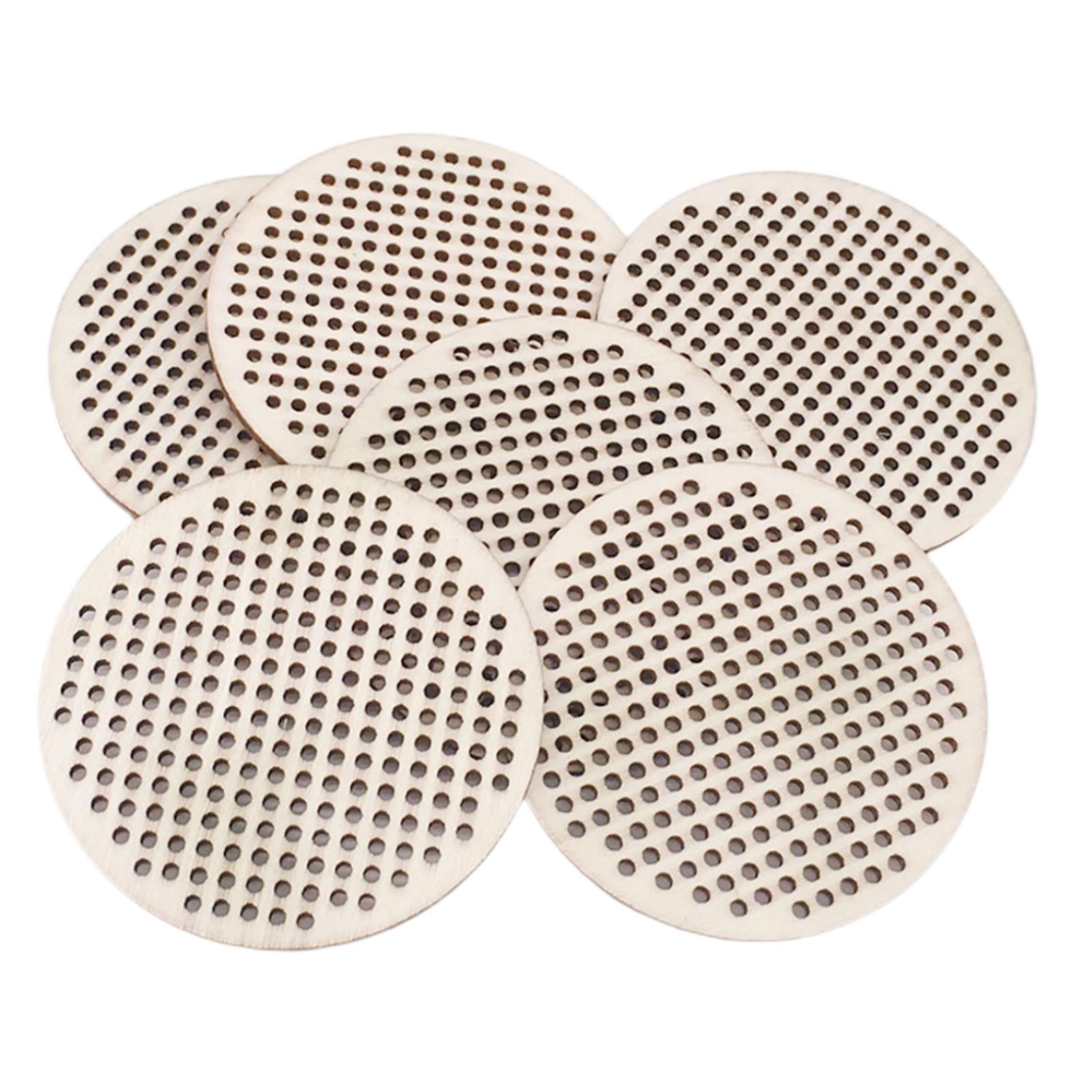 30x Cross Stitch Pendant Blank Wooden for Counted Embroidery 6.5CM Round