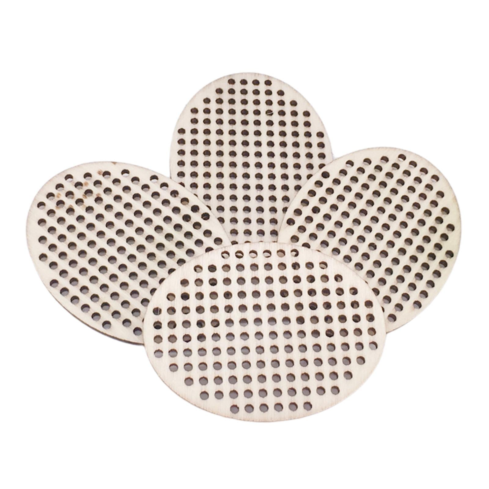 30x Cross Stitch Pendant Blank Wooden for Counted Embroidery 6x4.5CM Oval