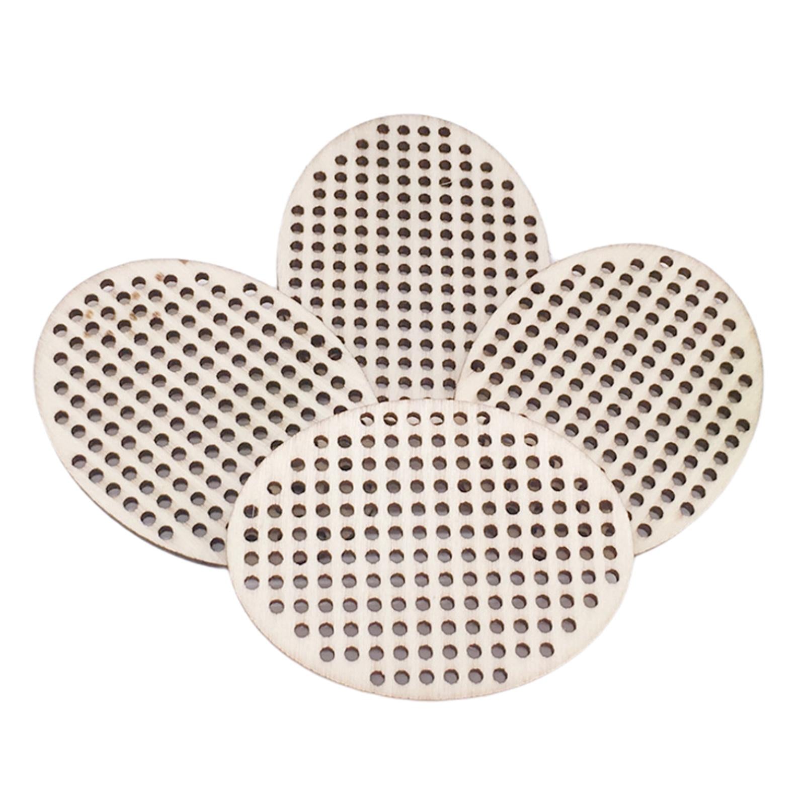 30x Cross Stitch Pendant Blank Wooden for Counted Embroidery 6x4.5CM Oval