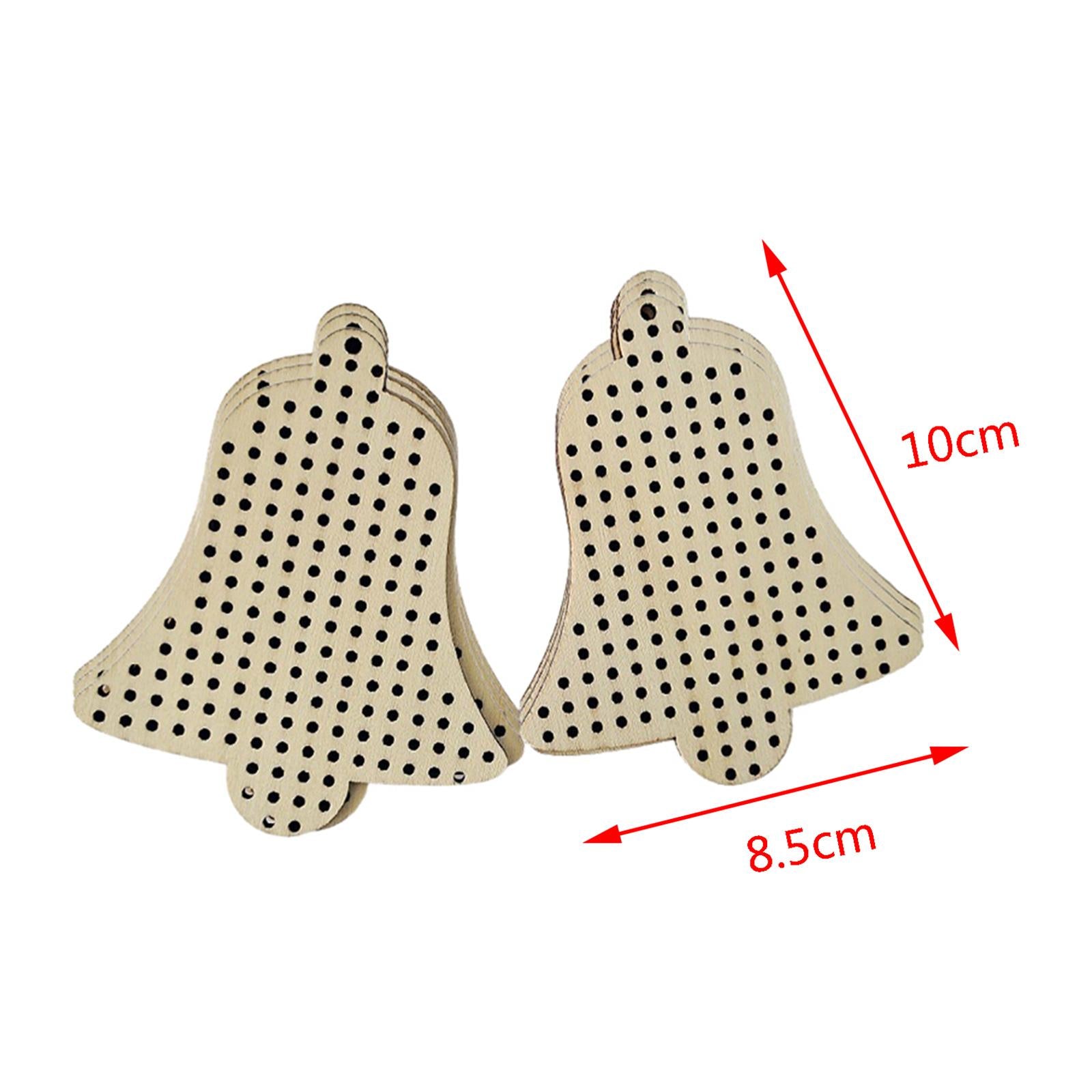 12Pcs Cross Stitch Pendant Blank Wood Shapes for Handmade Embroidery Style 4