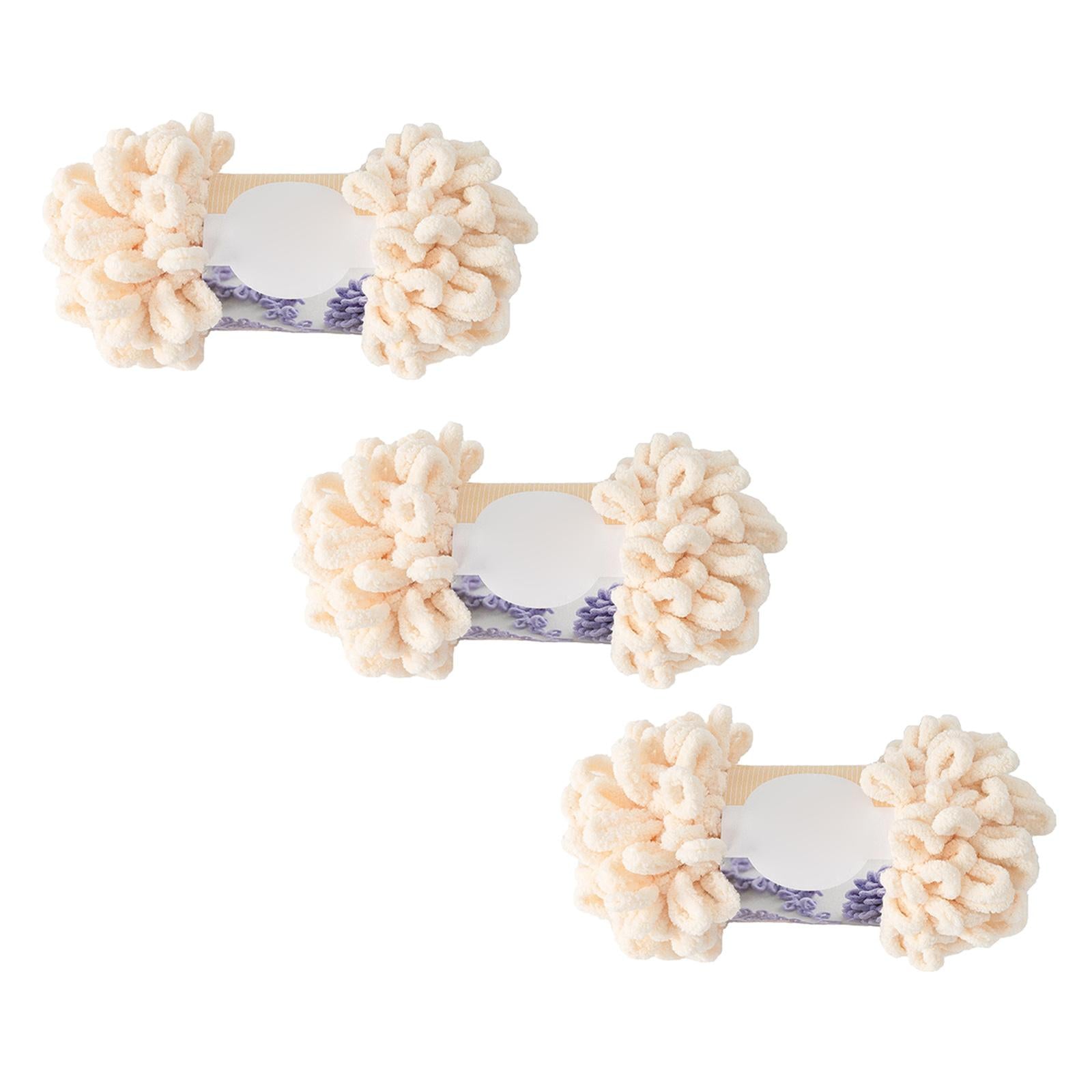 3 pieces Finger Loops Yarn Knit Skein Scarf Making Blanket Beige