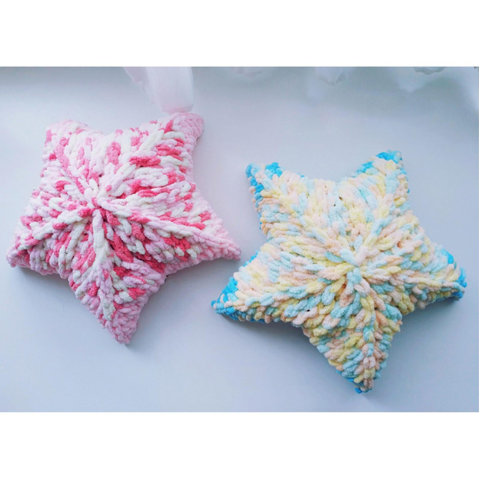 3 pieces Finger Loops Yarn Knit Skein Scarf Making Blanket Blue and white