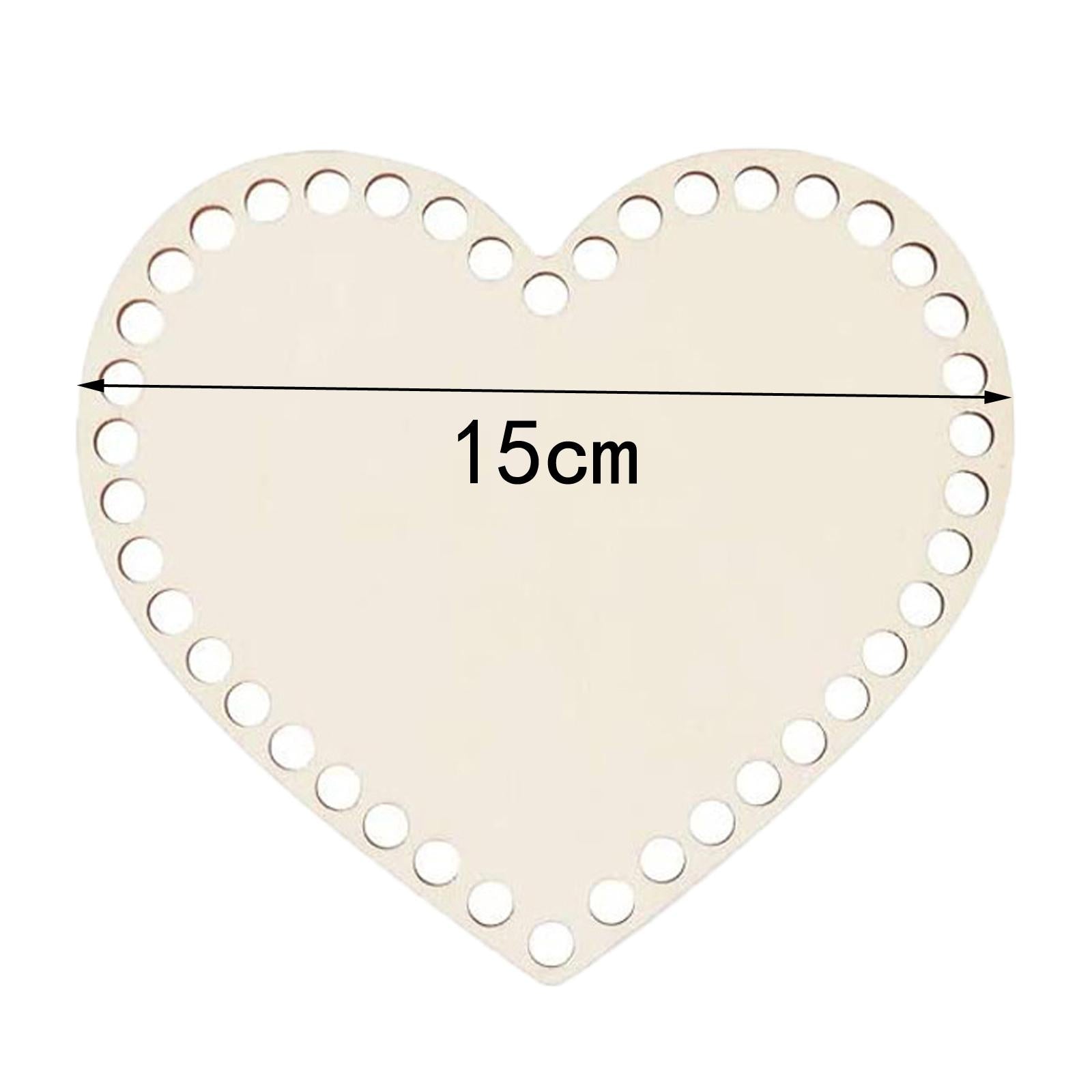 Heart Wood Knitting Bags Basket Bottom Pad Insert Handbag Crocheting Cushion 15cm