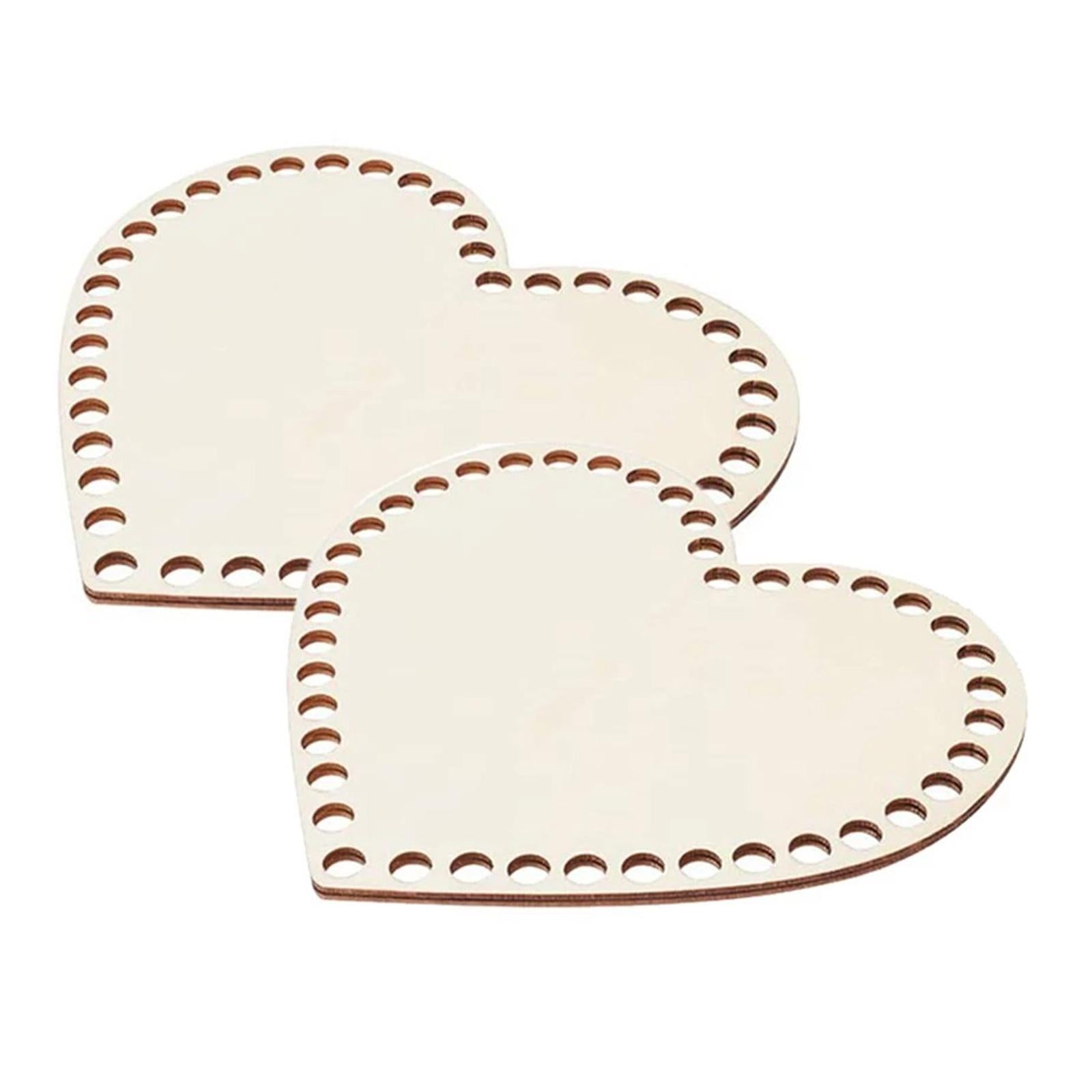 Heart Wood Knitting Bags Basket Bottom Pad Insert Handbag Crocheting Cushion 15cm