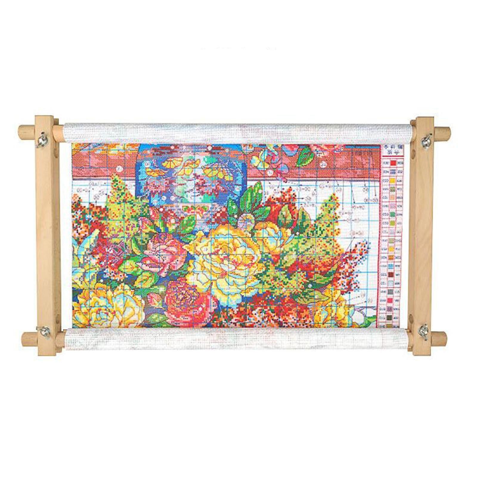 Wooden Tapestry Scroll Cross Stitching Embroidery Needlepoint Frame Holder