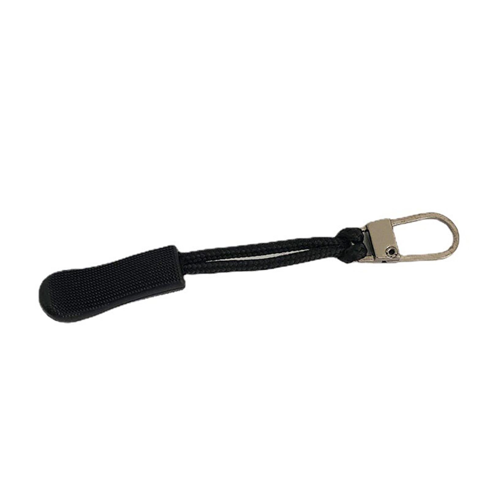12 Pieces Zipper Pulls Durable Cord Extension for Luggage Coat Black