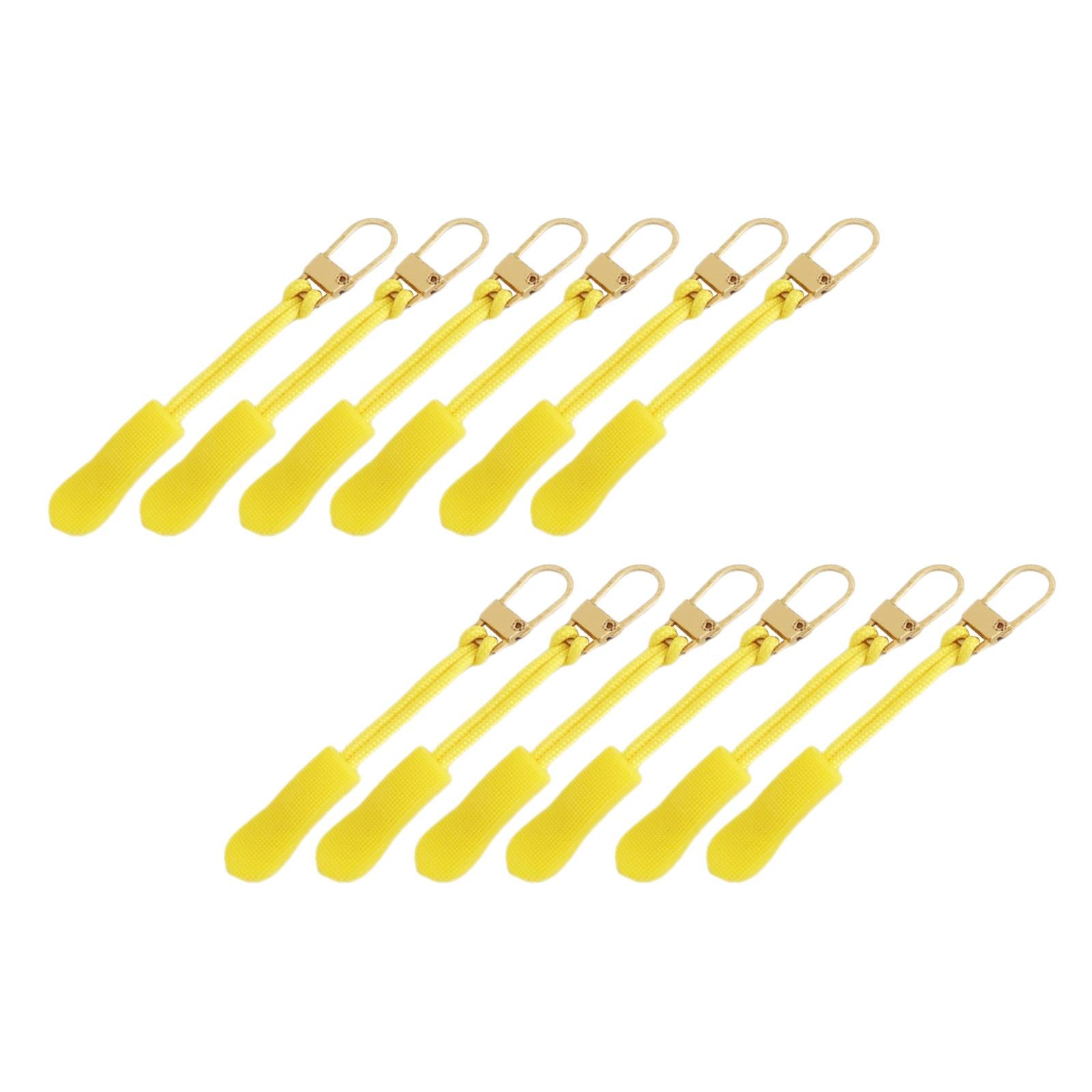 12 Pieces Zipper Pulls Durable Cord Extension for Luggage Coat Golden