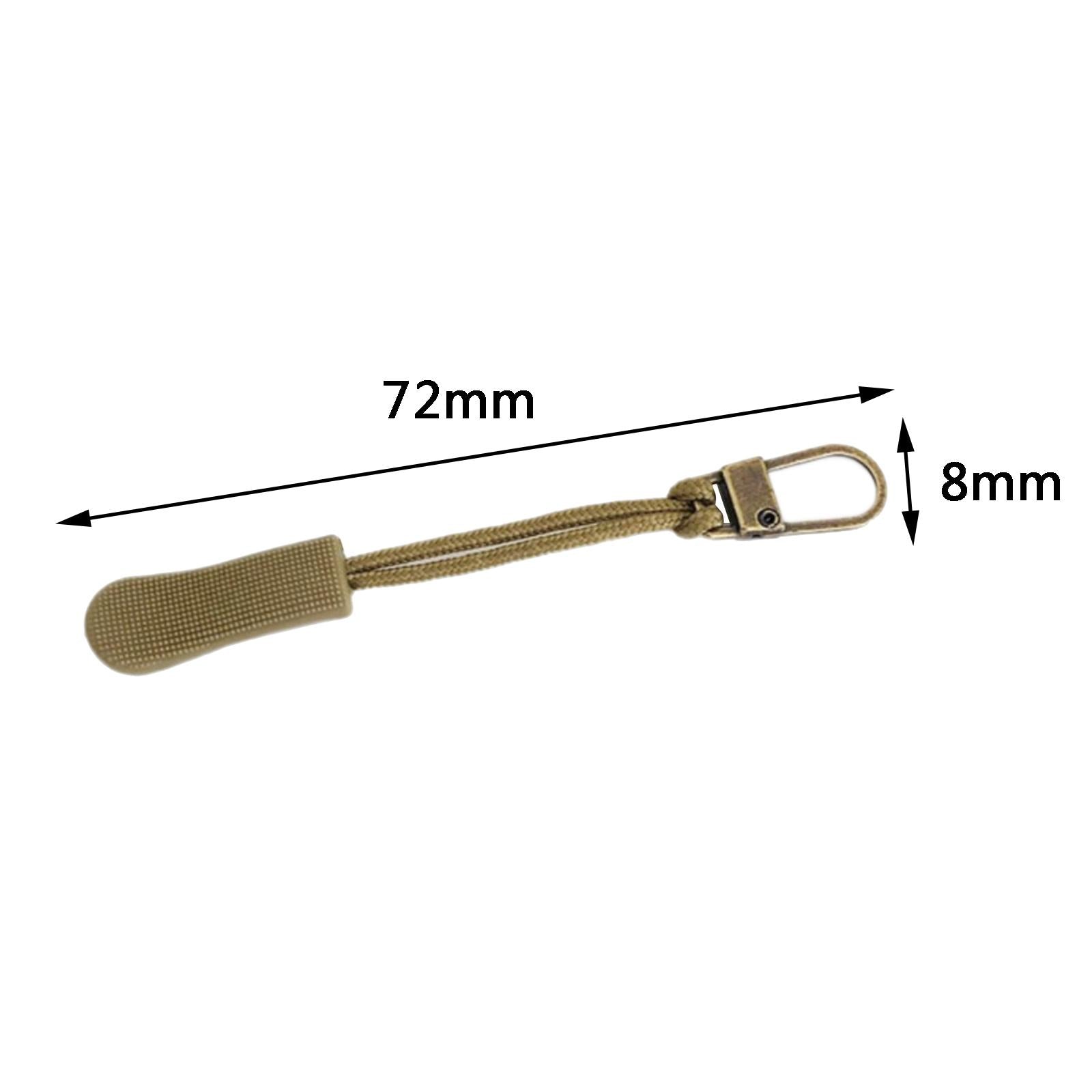 12 Pieces Zipper Pulls Durable Cord Extension for Luggage Coat Bronze