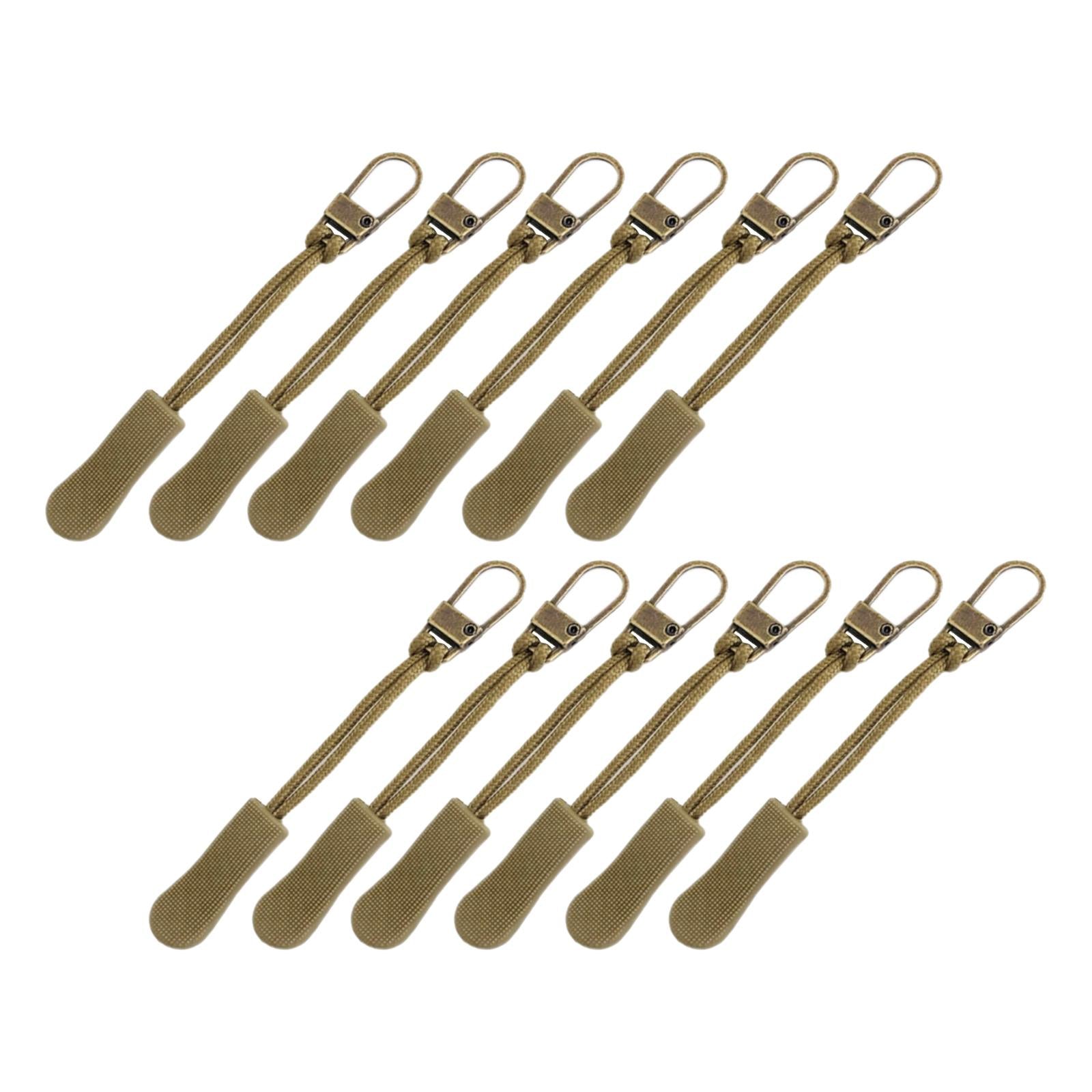 12 Pieces Zipper Pulls Durable Cord Extension for Luggage Coat Bronze