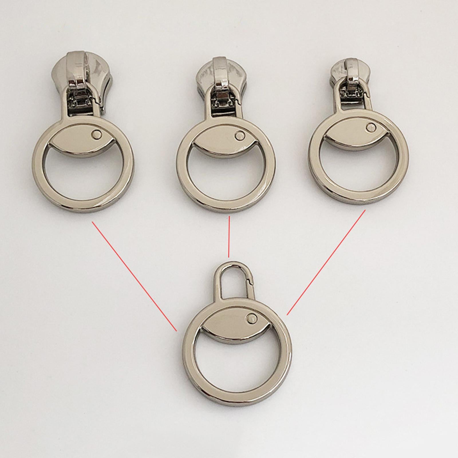 6 Pieces Zipper Pulls Durable Cord Extension Zipper Tab for Luggage Coat Bronze