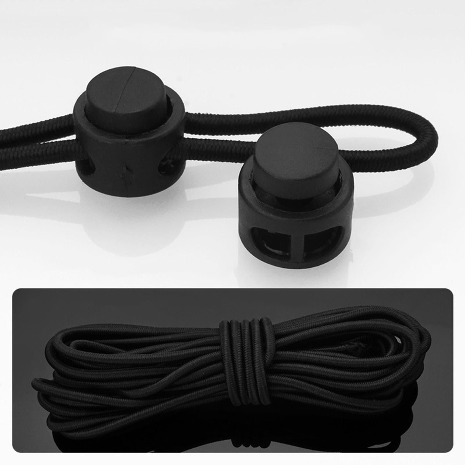 20pcs Plastic Cord Locks End Spring Loaded Slider + 3m Bungee Cord Style 1