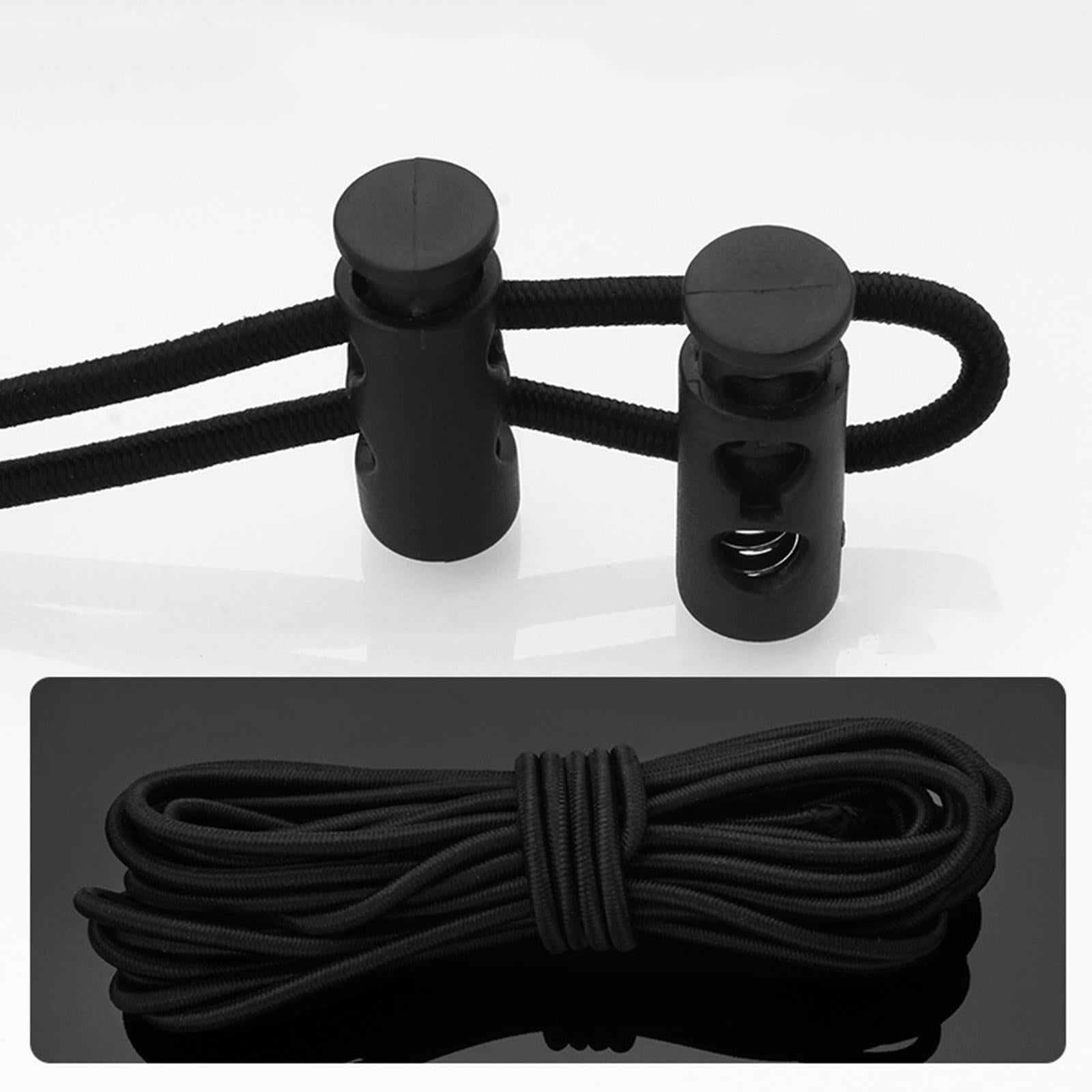 20pcs Plastic Cord Locks End Spring Loaded Slider + 3m Bungee Cord Style 2