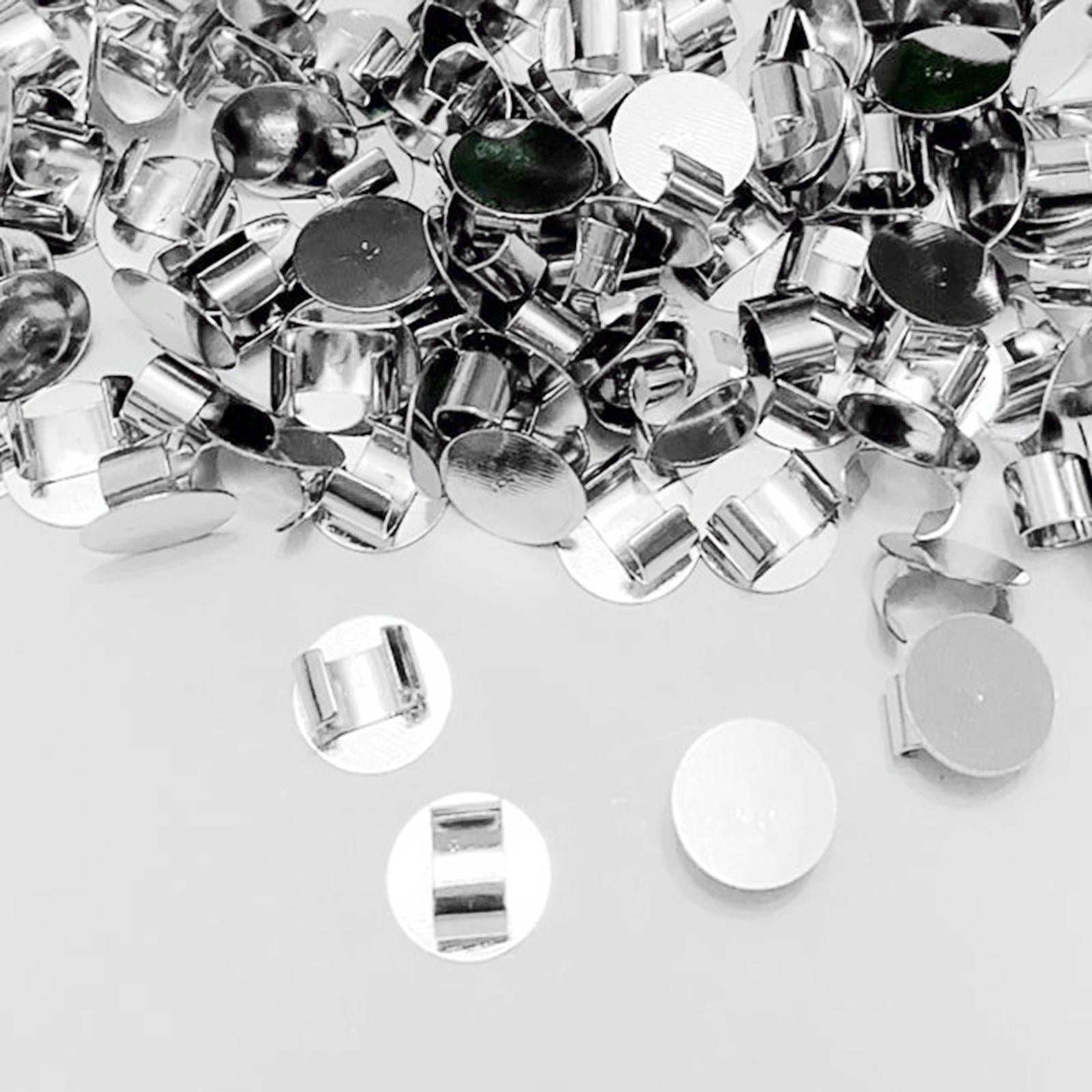 100 Pieces Hair Clip Base 10mm DIY Handmade Silver Buttons for Findings Girl