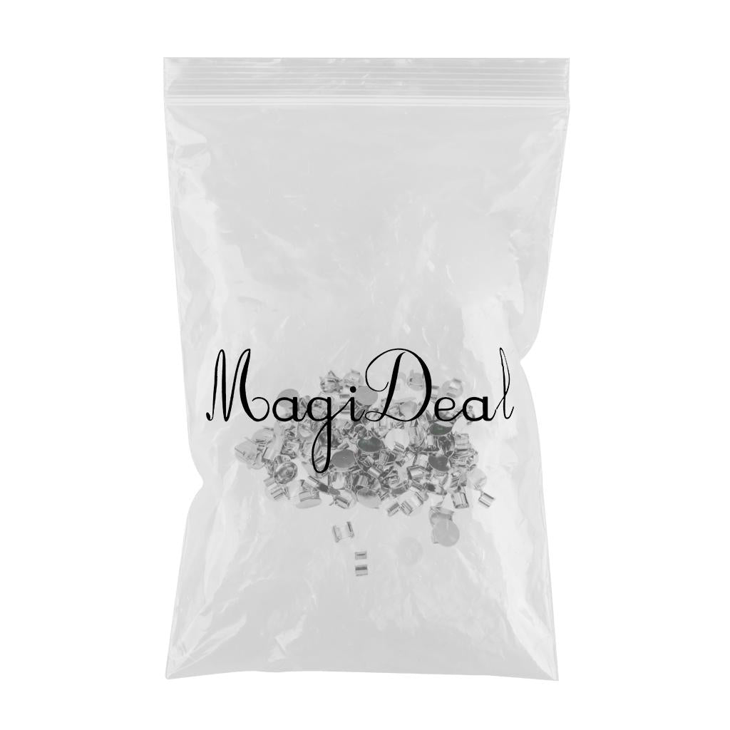 100 Pieces Hair Clip Base 10mm DIY Handmade Silver Buttons for Findings Girl