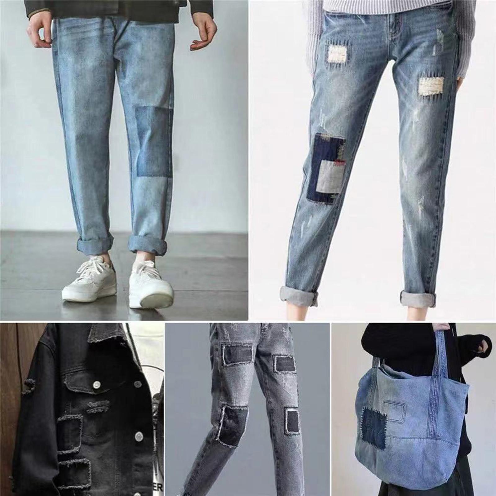 Denim Patches Repair Self-Adhesive Protable Multicolor for Jackets Children