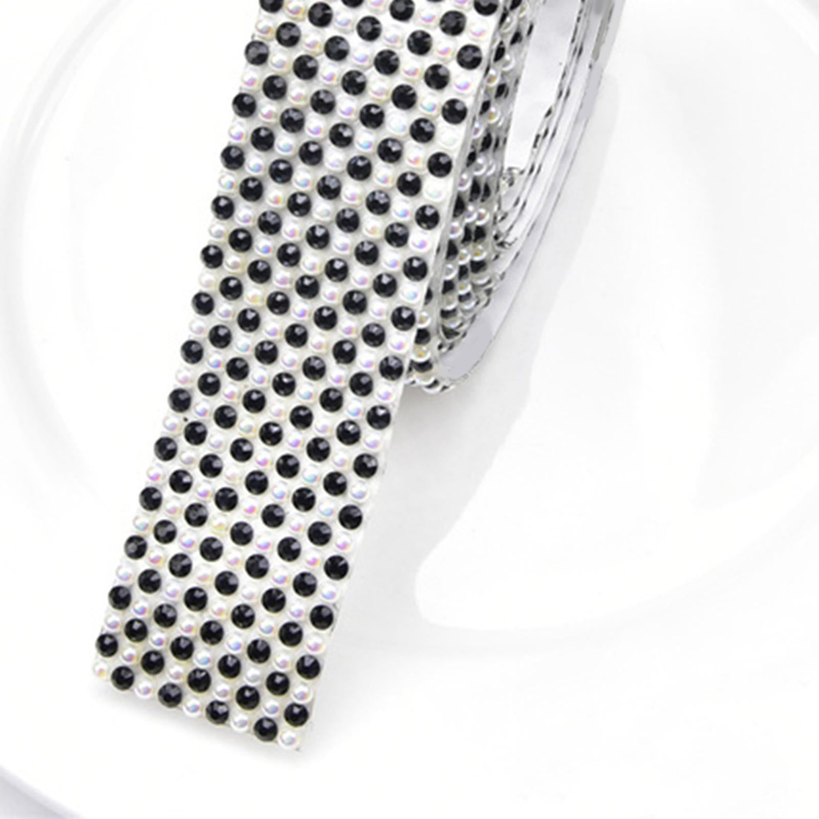 Rhinestone Ribbon Embellishment Self Adhesive for Crafts Supplies Black