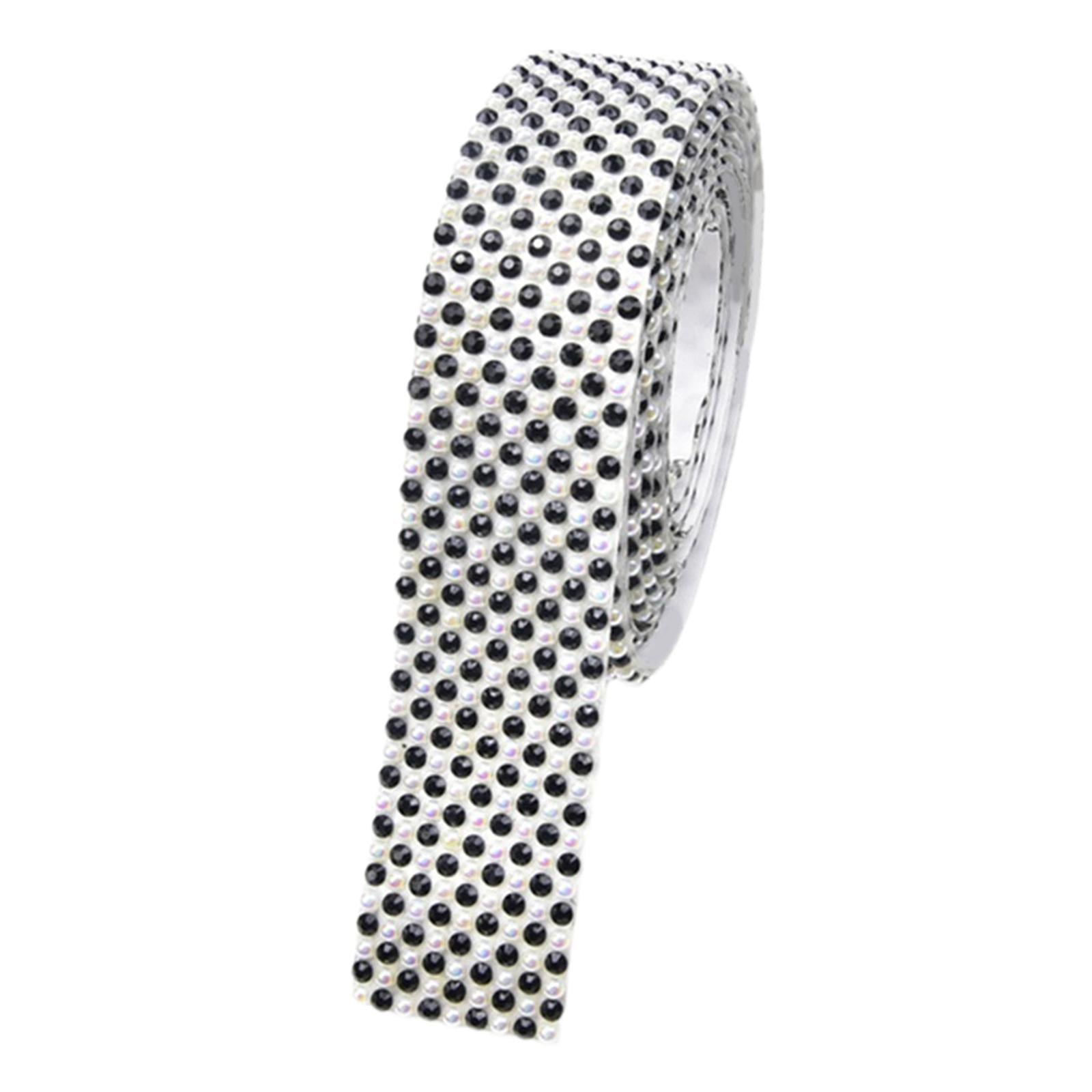 Rhinestone Ribbon Embellishment Self Adhesive for Crafts Supplies Black