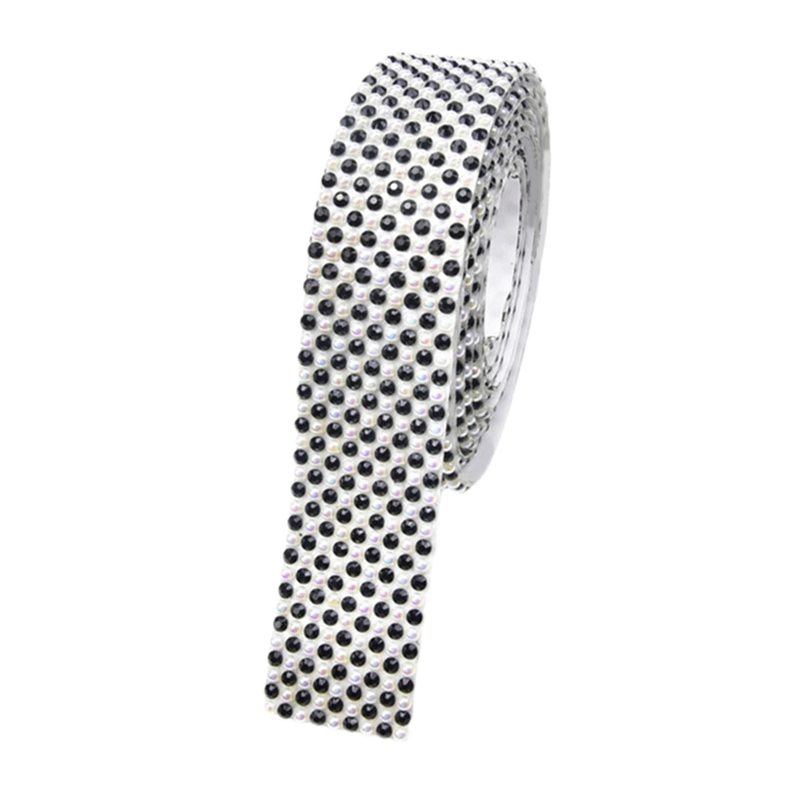 Rhinestone Ribbon Embellishment Self Adhesive for Crafts Supplies Black