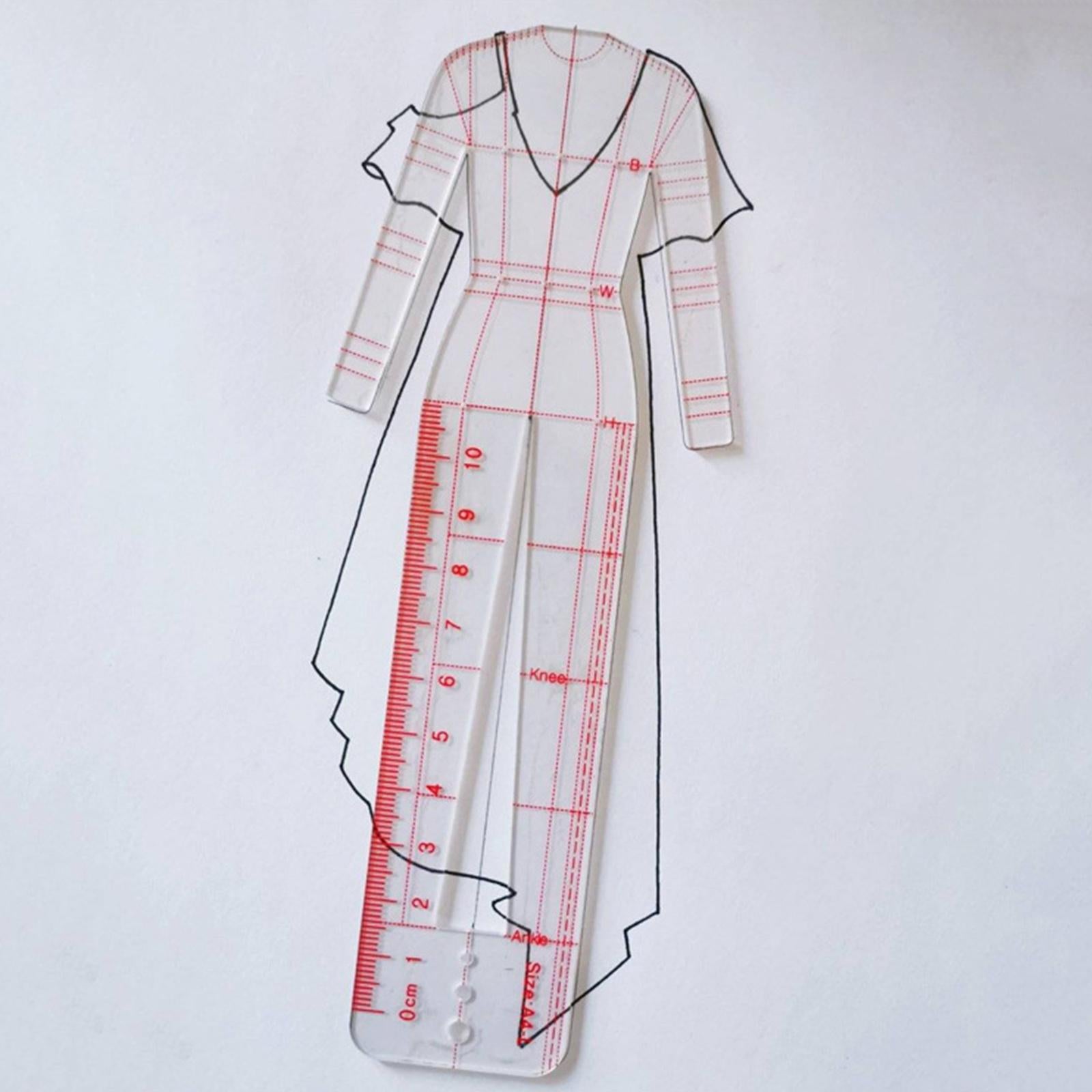 Fashion Drawing Ruler Set Figure Drawing Template for Fashion Design Sketch B