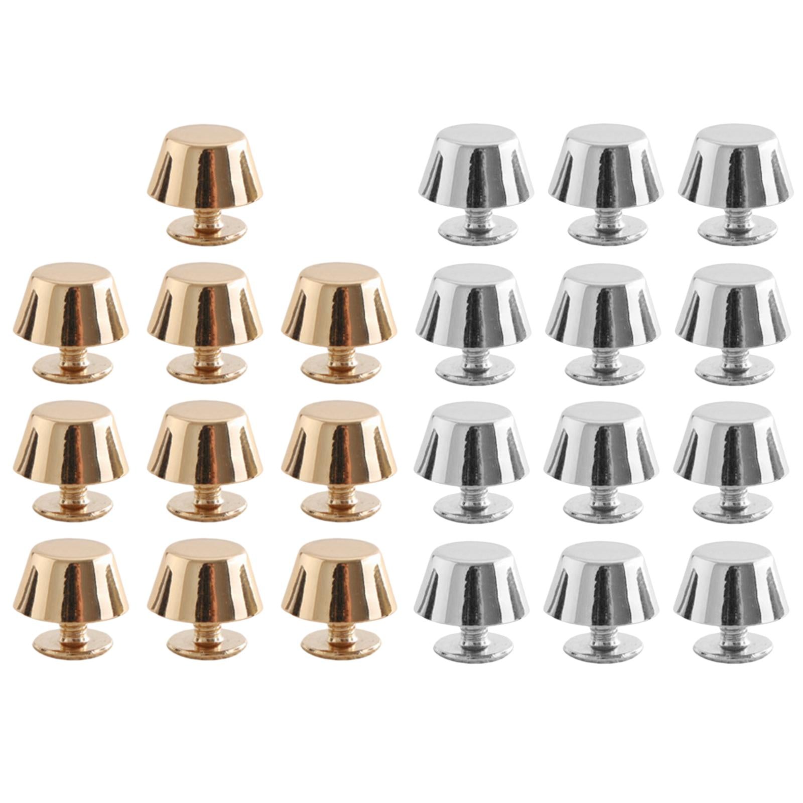 10/12 Rivets Studs Screw Back Feet Metal Studs Rivet Gold 10Pcs