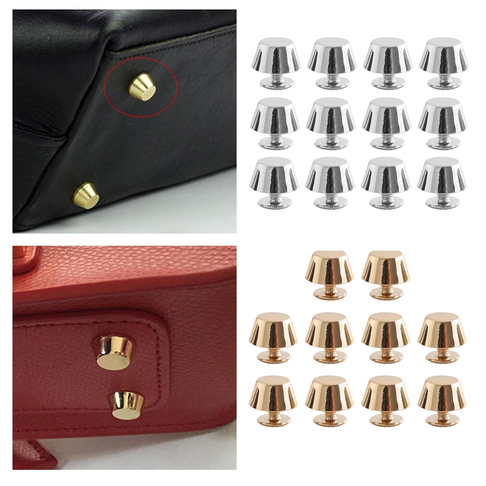 10/12 Rivets Studs Screw Back Feet Metal Studs Rivet Gold 10Pcs