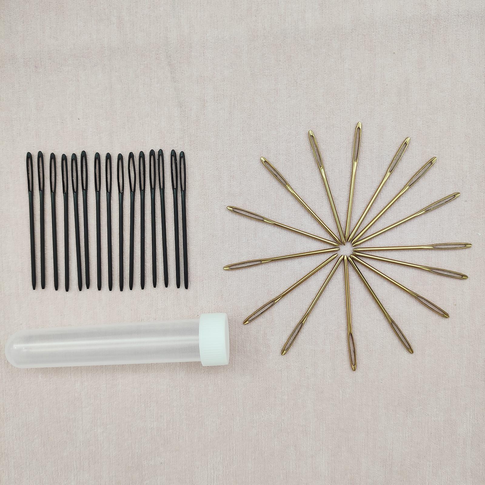 30Pcs Stitching Needles Large Eye for Knitting Crochet Projects Golden