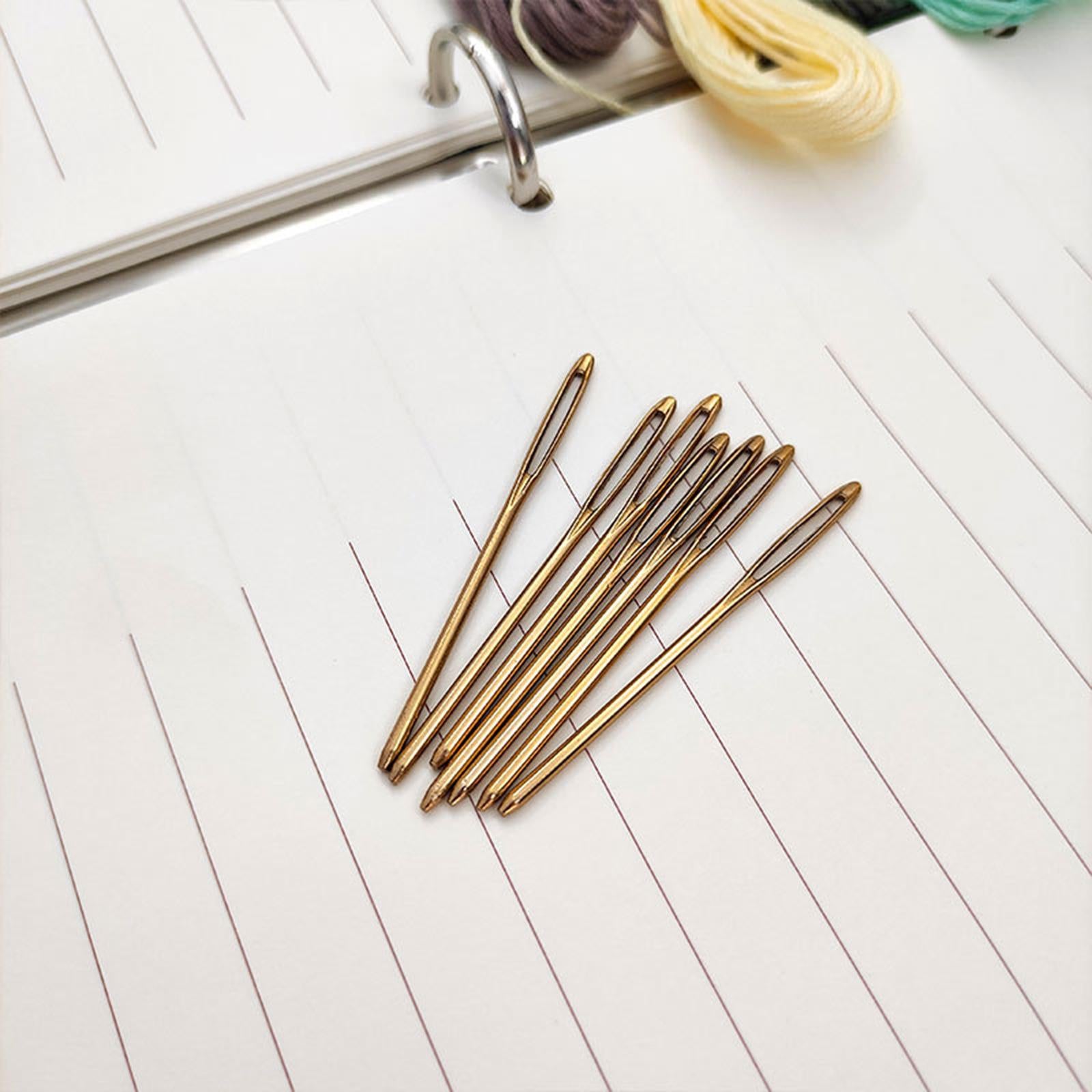 30Pcs Stitching Needles Large Eye for Knitting Crochet Projects Golden