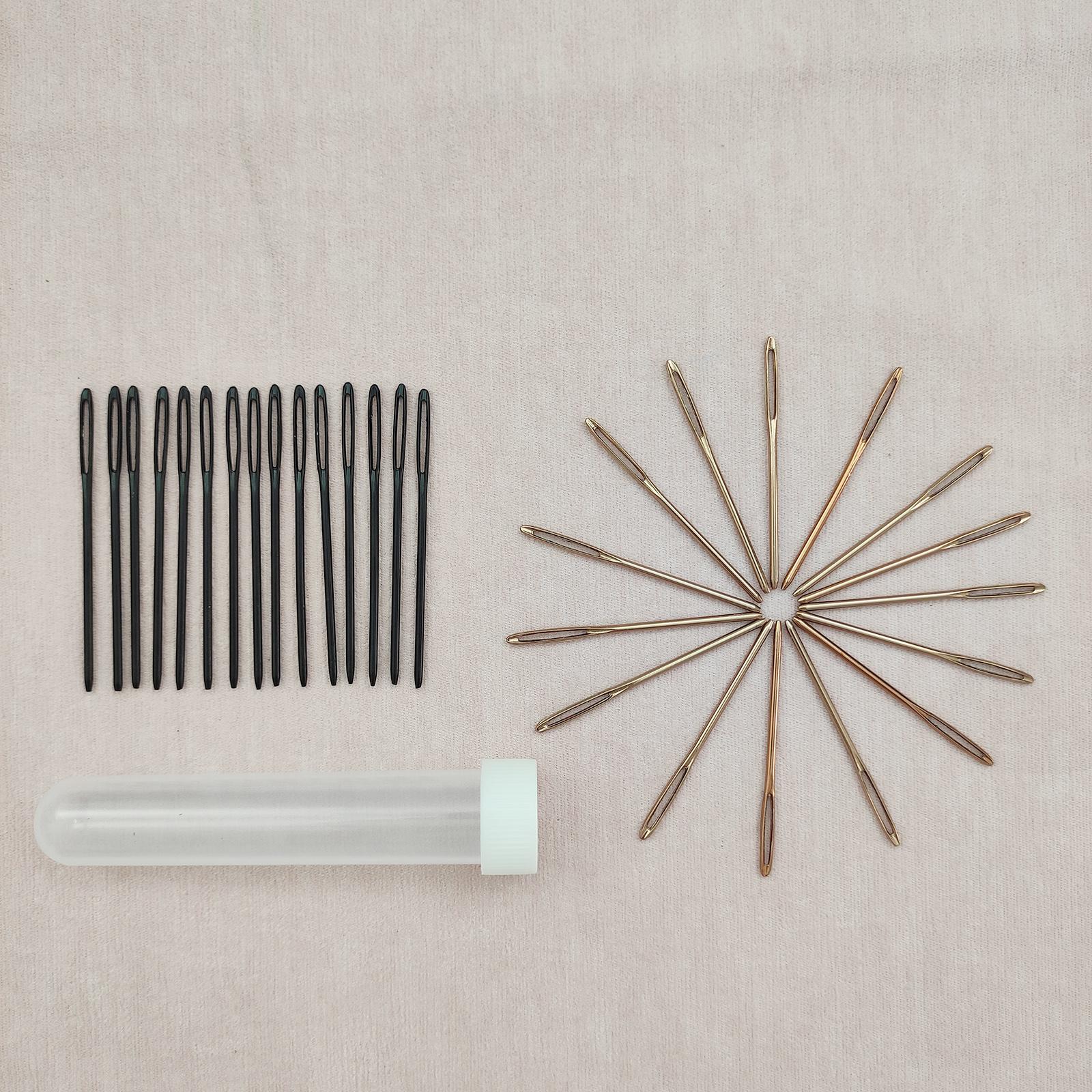 30Pcs Stitching Needles Large Eye for Knitting Crochet Projects Rose Gold