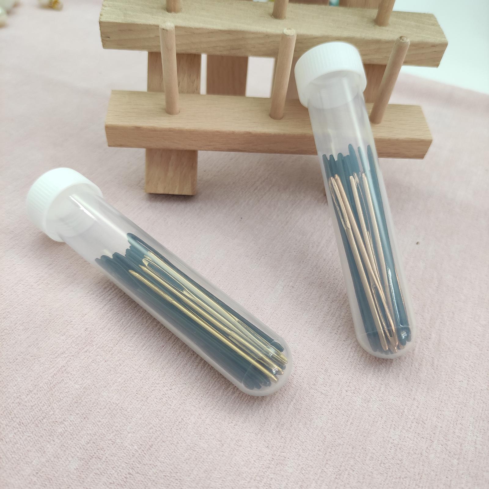 30Pcs Stitching Needles Large Eye for Knitting Crochet Projects Rose Gold