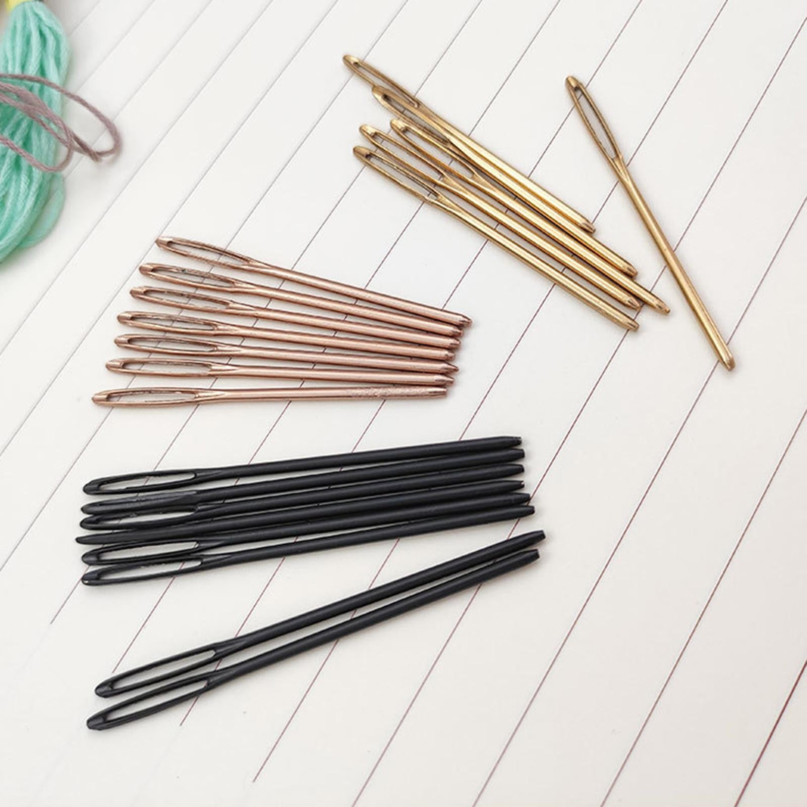 30Pcs Stitching Needles Large Eye for Knitting Crochet Projects Rose Gold