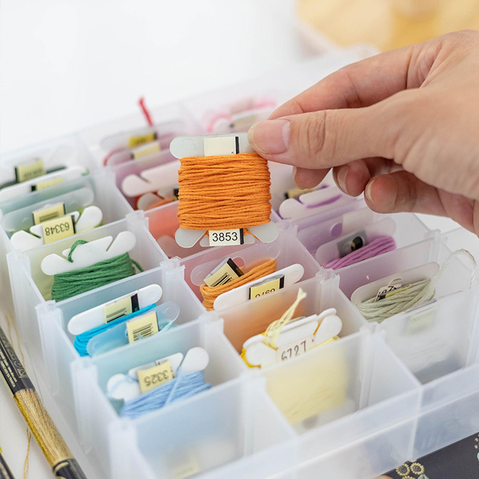 Floss Finder Box Embroidery Thread Organizer Storage 21x17x4.1cm 36Grids