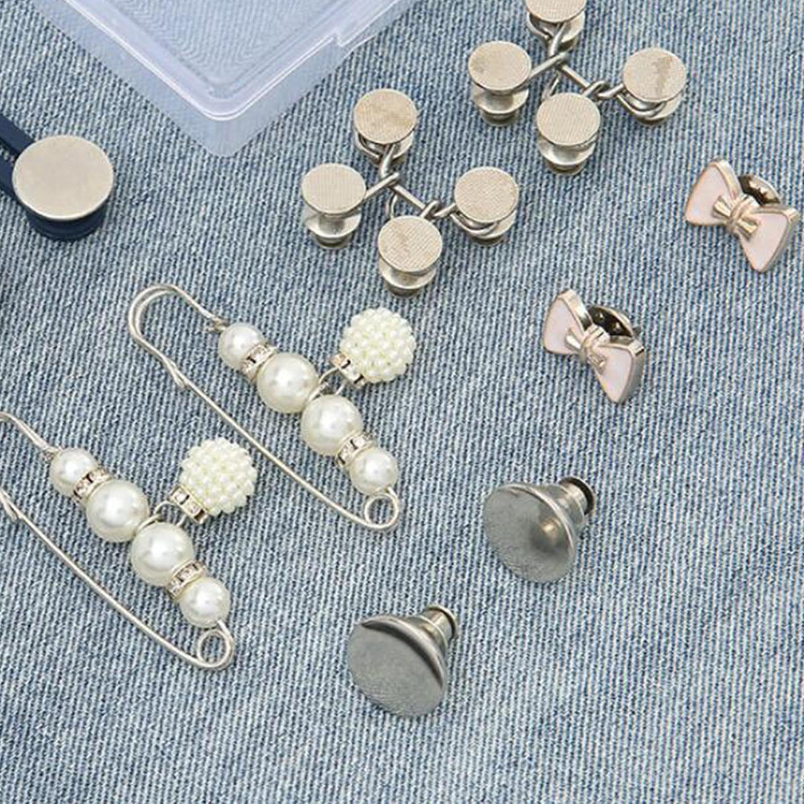 Jean Waist Buckle Button Durable Replacement for Pants Shorts Kids Silver