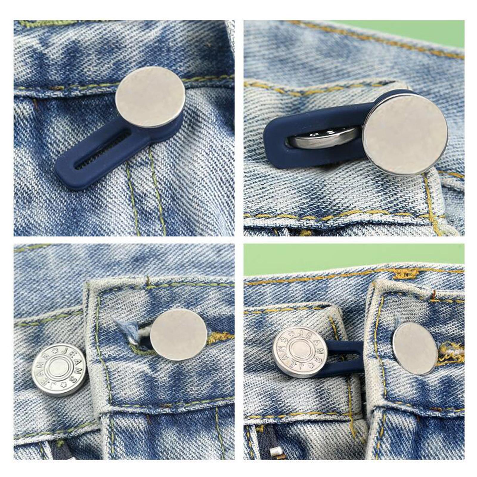Jean Waist Buckle Button Durable Replacement for Pants Shorts Kids Silver