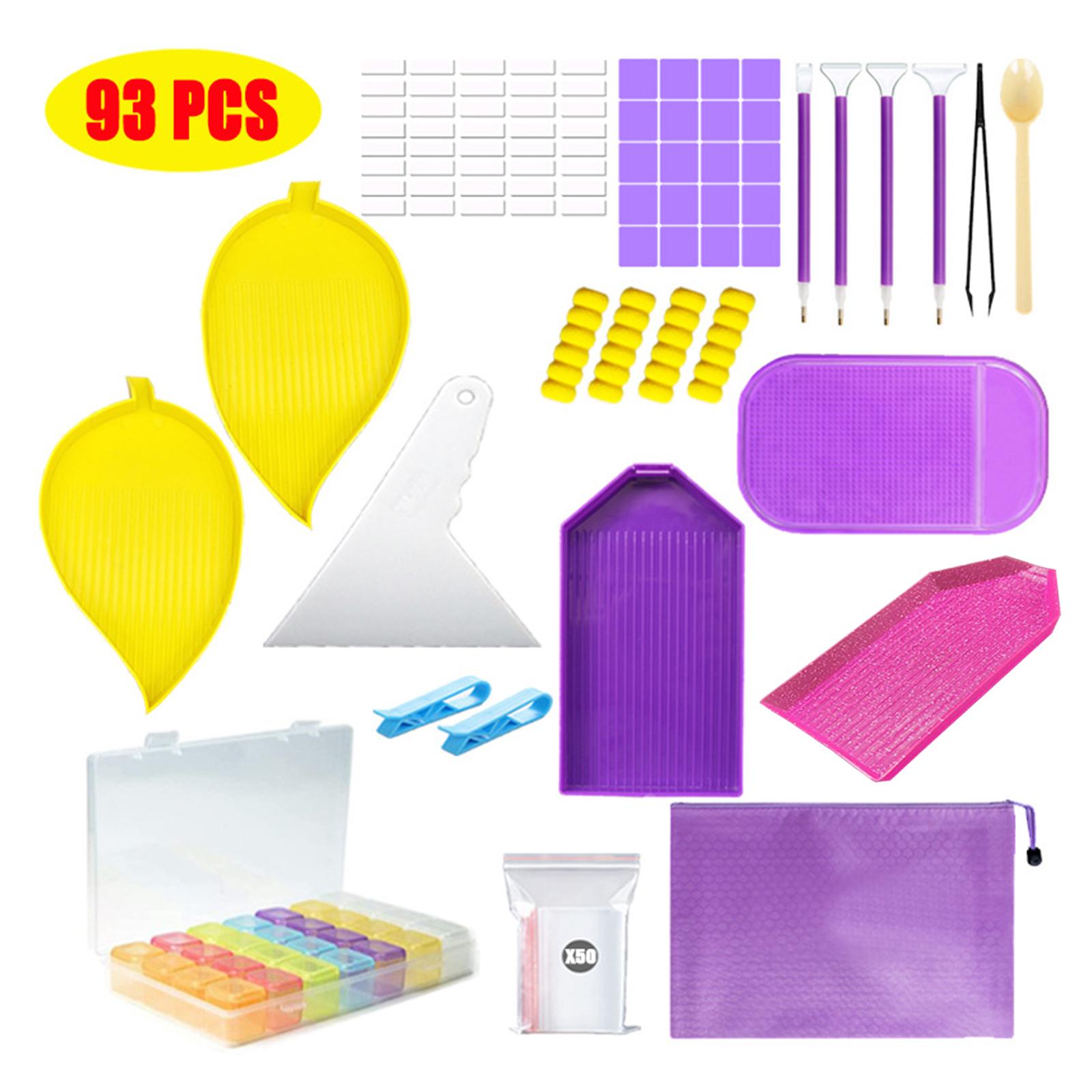 Diamond Painting Tools Kit DIY Storage Box Craft Drill Pens Trays 93 Pieces