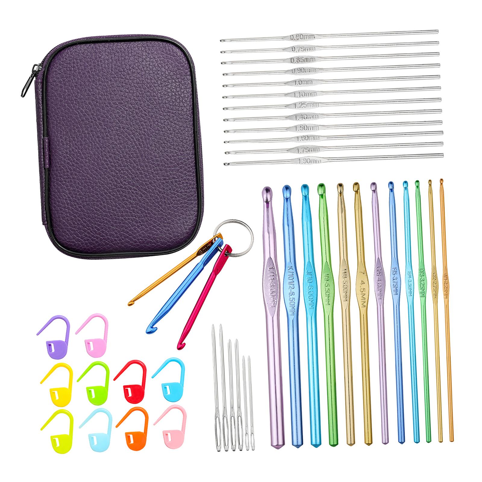 44PCS Crochet Hooks Kit Set Sewing Project DIY Hand Knitting Art Tools